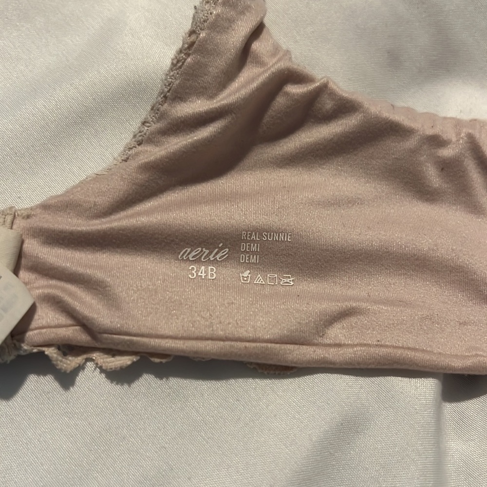 ⭐️(3/$25) AERIE Real Sunnie Lace Demi Push Up Blossom Lace Trim Bra - Picture 14 of 15